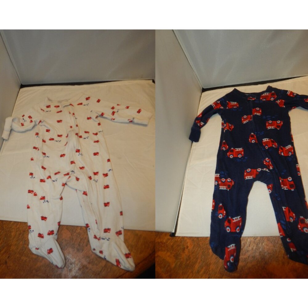 Carter's set of 2 fire truck footies 6 months